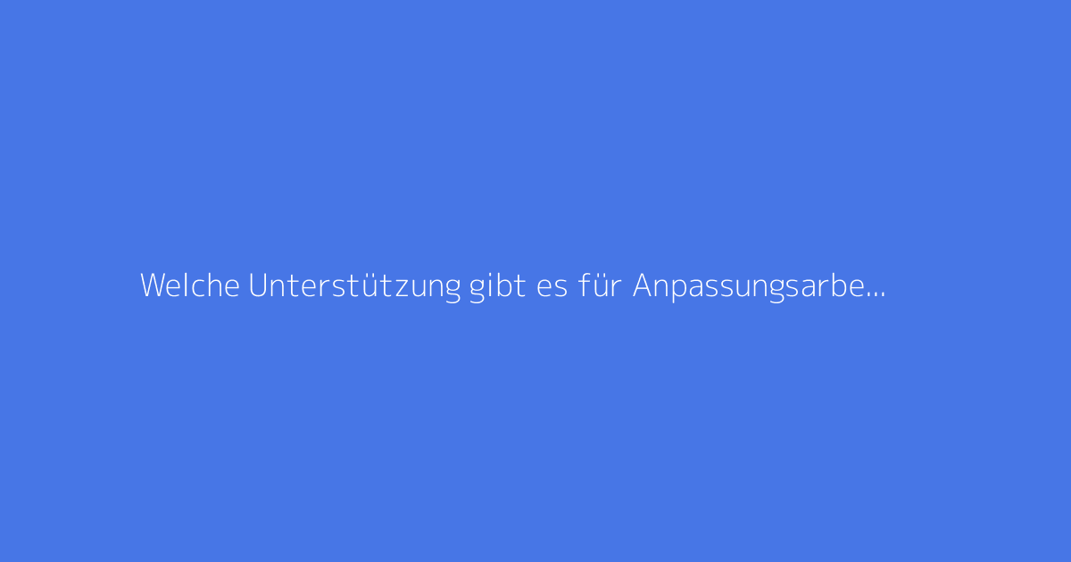Welche Unterstützung gibt es für Anpassungsarbeiten im Wohnraum bei älteren Menschen?